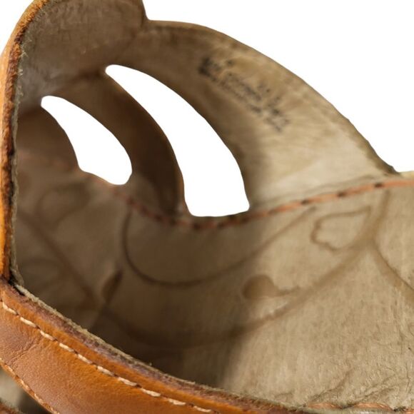 Born Hand crafted Footwear Women's Orange-Beige Wedge Sandals - Picture 7 of 11